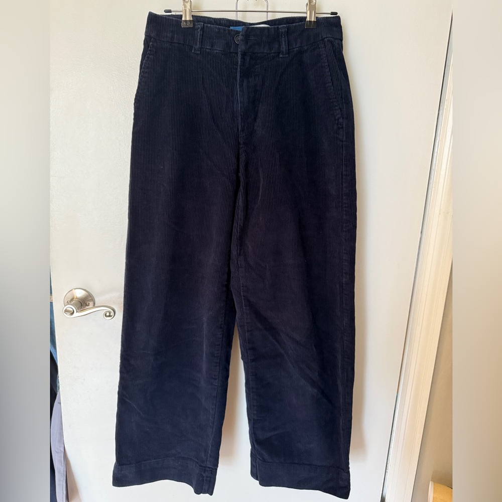 Navy blue corduroy wide legged pants